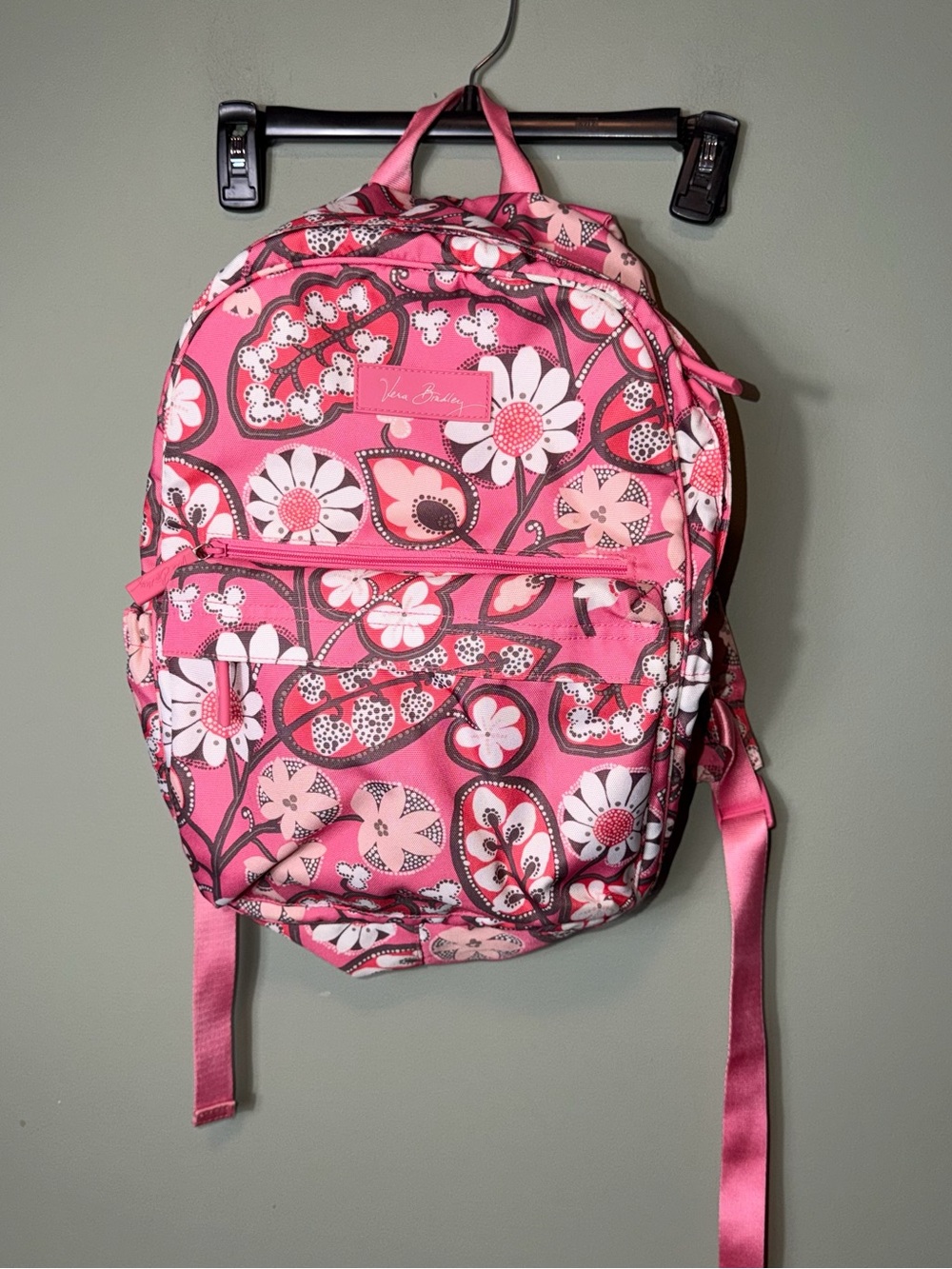 Vera Bradley Lighten Up Study Hall Backpack Retired Print Blush Pink